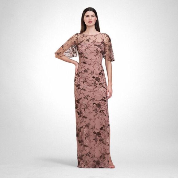 JS COLLECTIONS Daphne Flutter Column Gown, NWT! Size 18 - Picture 1 of 11